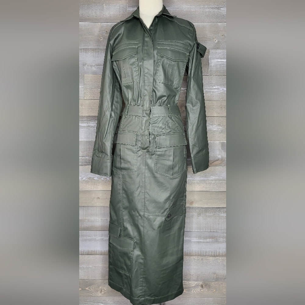 NWT Zara SS23 Utilitarian Cargo Midi Shirt Dress